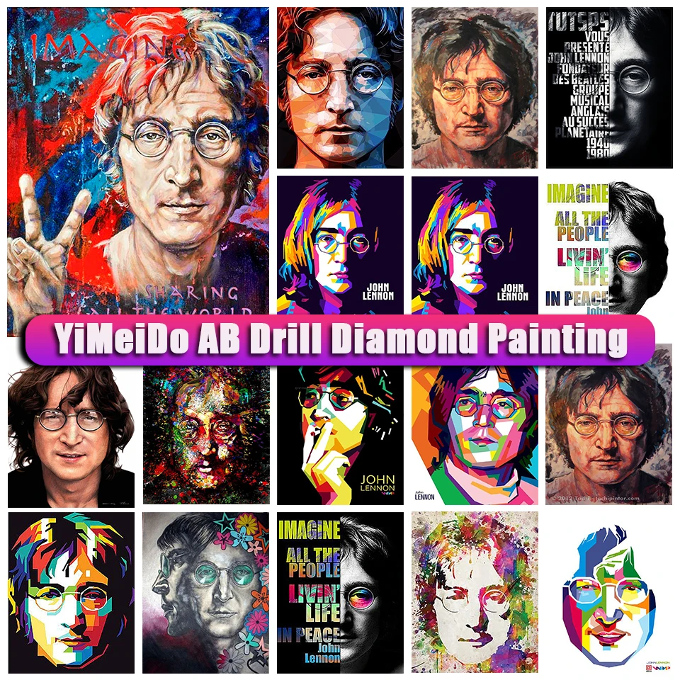 

YiMeido AB Diamond Painting Music star Rhinestone picture Mosaic Art Diamond Embroidery Cross Stitch Portrait Room Decor Gift
