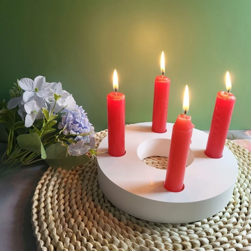 Круглые формы для подсвечников с 4 отверстиями DIY X3UC