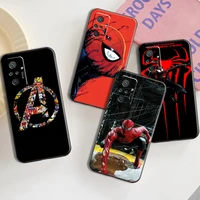 marvel spider man phone case for xiaomi redmi note 9 7 7a 9t 9a 9c 9s 9 8 pro 8t 8 2021 5g back black silicone cover coque
