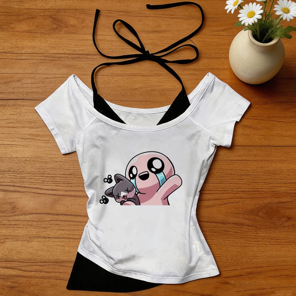Фото The Binding of Isaac укороченный топ женская футболка в стиле дольетт джоджифуку гранж бэдди манга дольетт вечеринка 2000-х годов №2