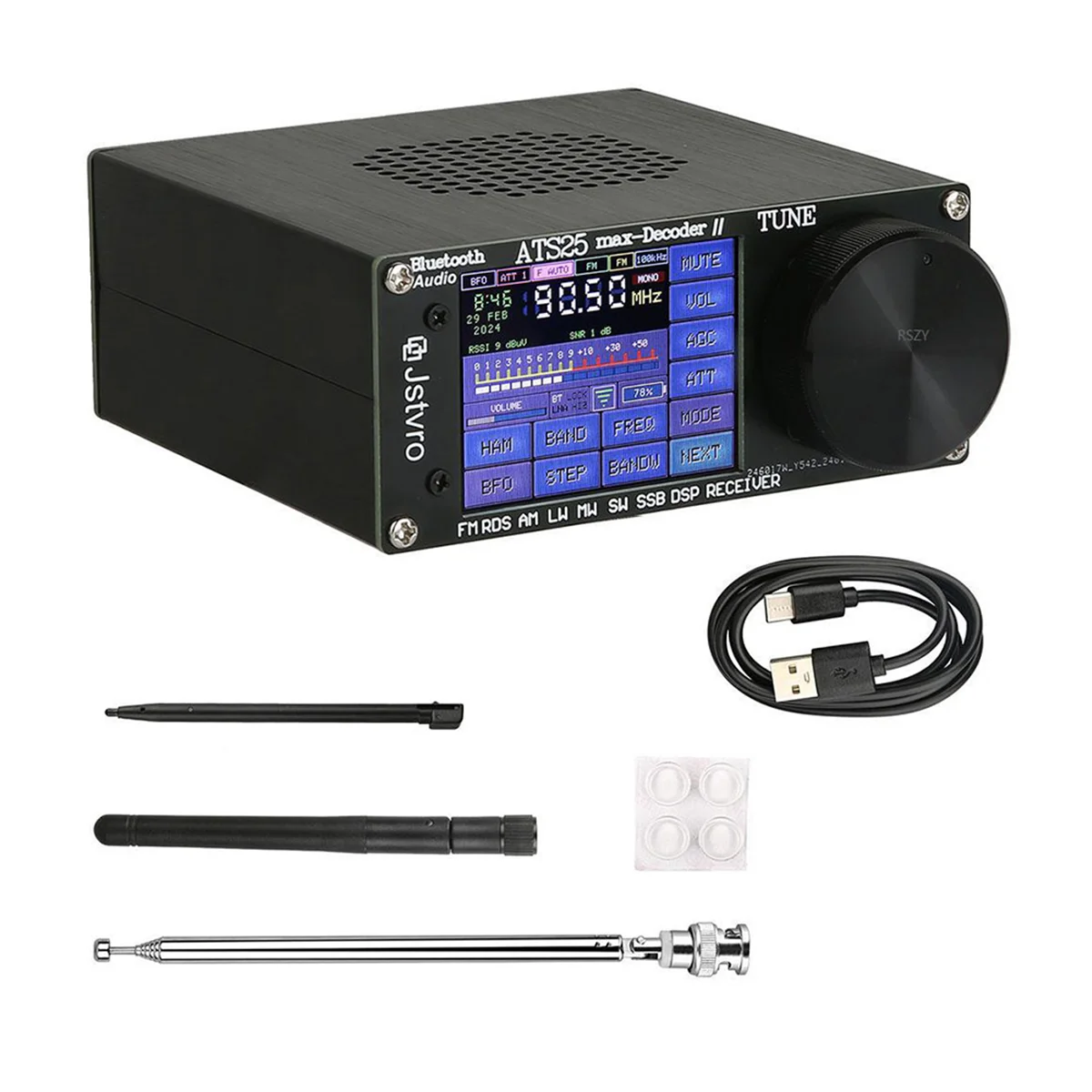 ATS25 Max декодер II полный радиоприемник DSP FM LW MW SW SSB 2 4 дюймов сенсорный экран 64-108 МГц