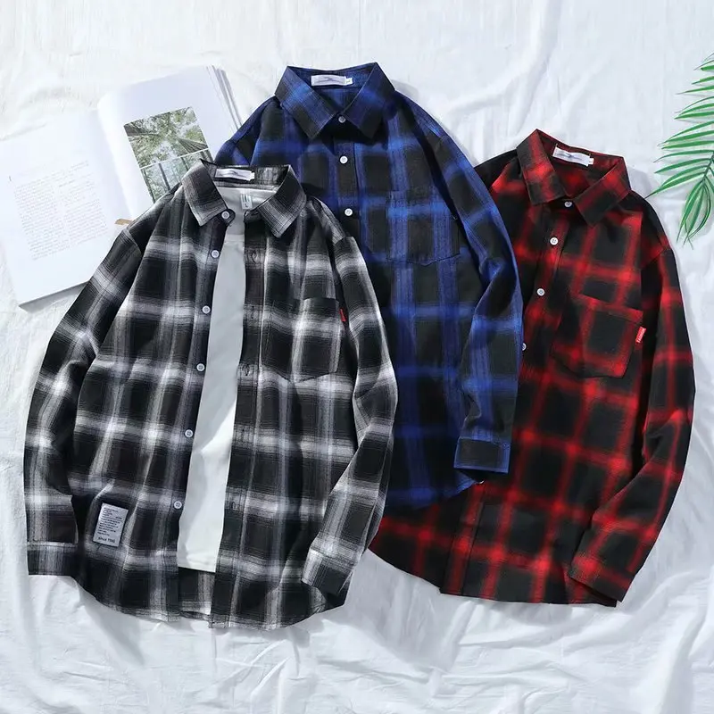 Spring Autumn Winter High Quality Casual Flannel Men Retro L