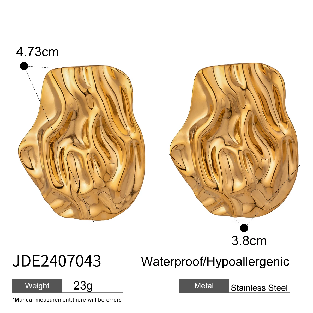Женские Модные Серьги-гвоздики С Уникальным Текстурированным Дизайном