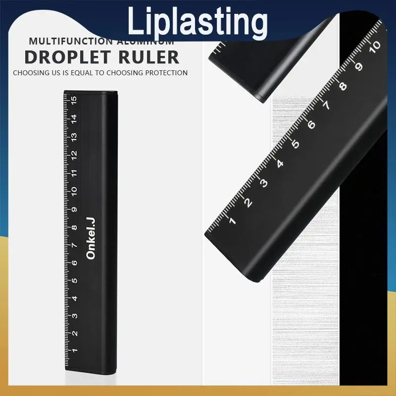 

Aluminum Measuring Tools Ruler 6/12 inch Droplet-shaped Metric/Inch Measurement for Home Office