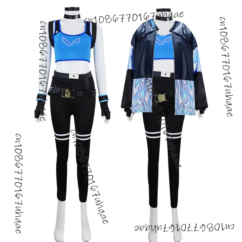 Jett Косплей Девушка Игра VALORANT Cos Костюм Лазерная Куртка Женское Пальто Парик Опора