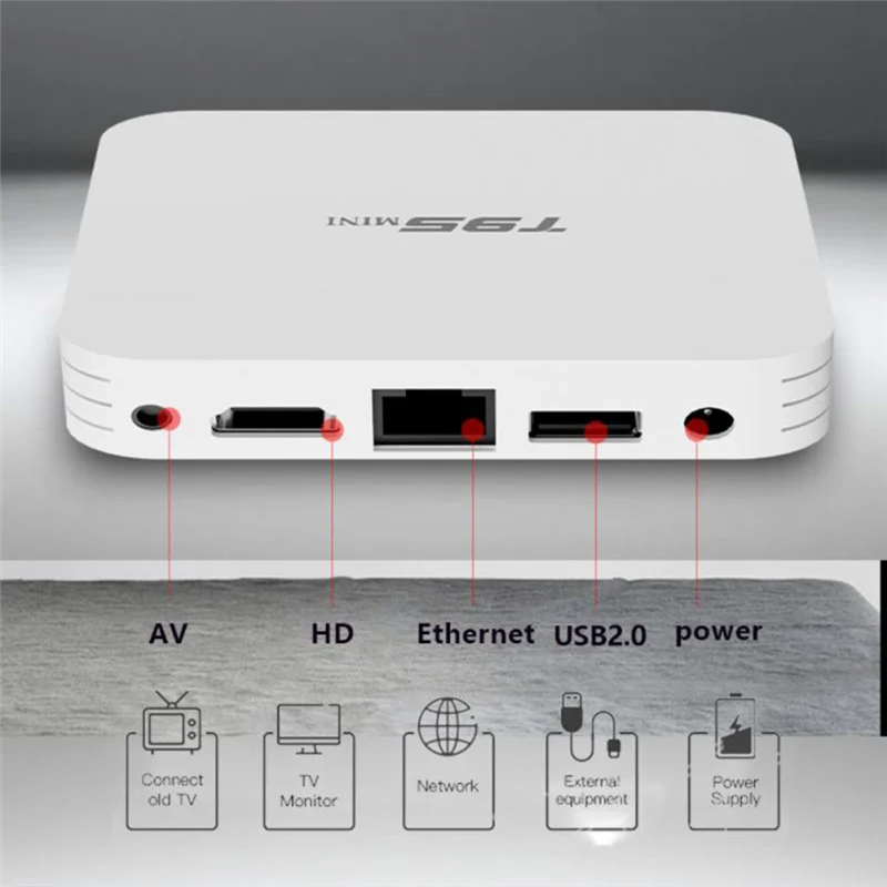 

T95 MINI Smart TV Box Android 10 4+32GB 4K Ultra HD Wifi Media Player T95 MINI TV BOX Android10 Set Top Box-EU Plug