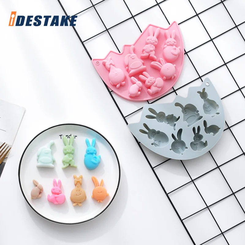 

Bunny Silicone Mold Broken Egg Shell Easter Rabbit Shape DIY Fondant Chocolate Cake Decorations Pudding Jelly Baking Tool
