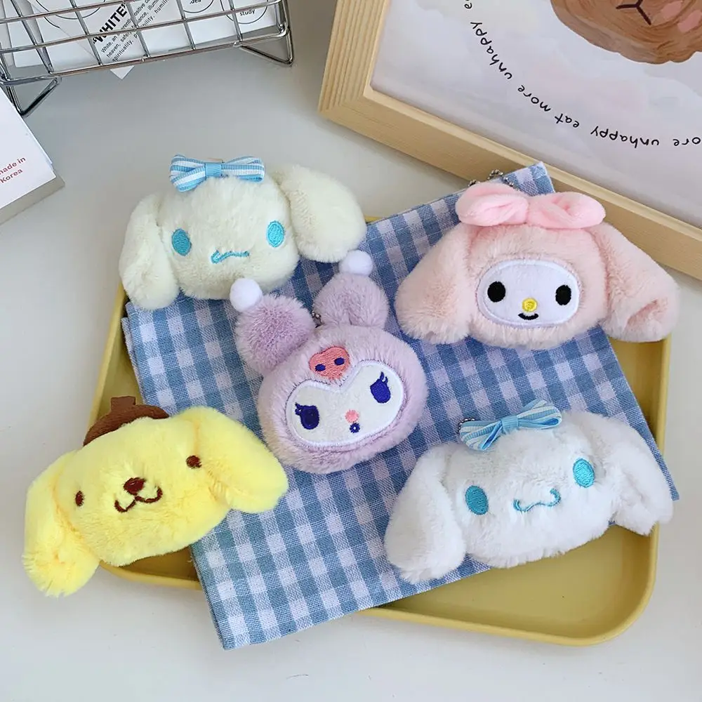 

Anime Sanrio Plush Keychain Cute Melody Kuromi Cinnamoroll Pochacco Dolls Kids Girl Storage Pouch Key Ring Bag Accessories Gifts