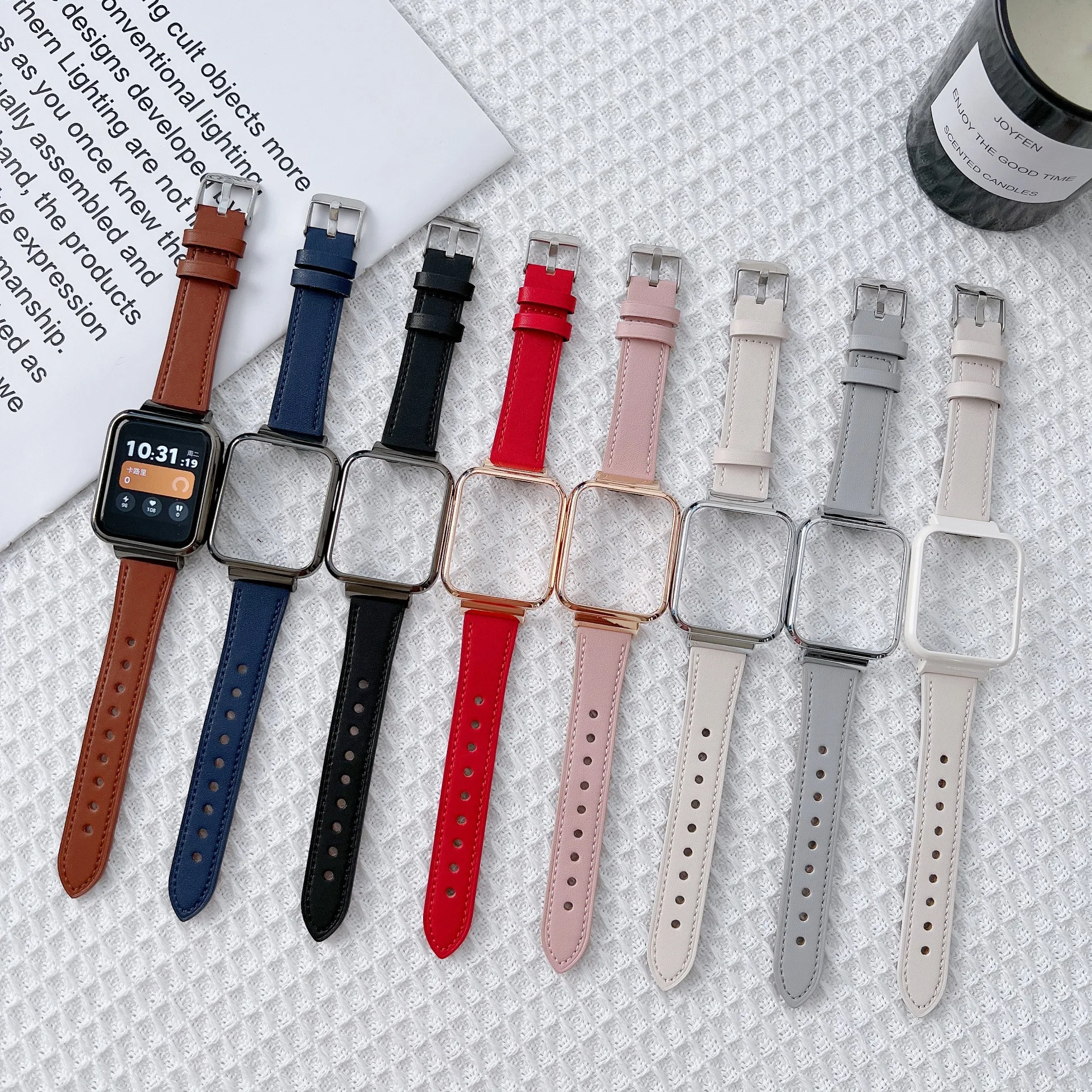 

Leather Strap For Xiaomi Redmi Watch 2 Band Breathable Bracelet For Redmi Watch 2 Lite Smartwatch Wristband With Protector Case