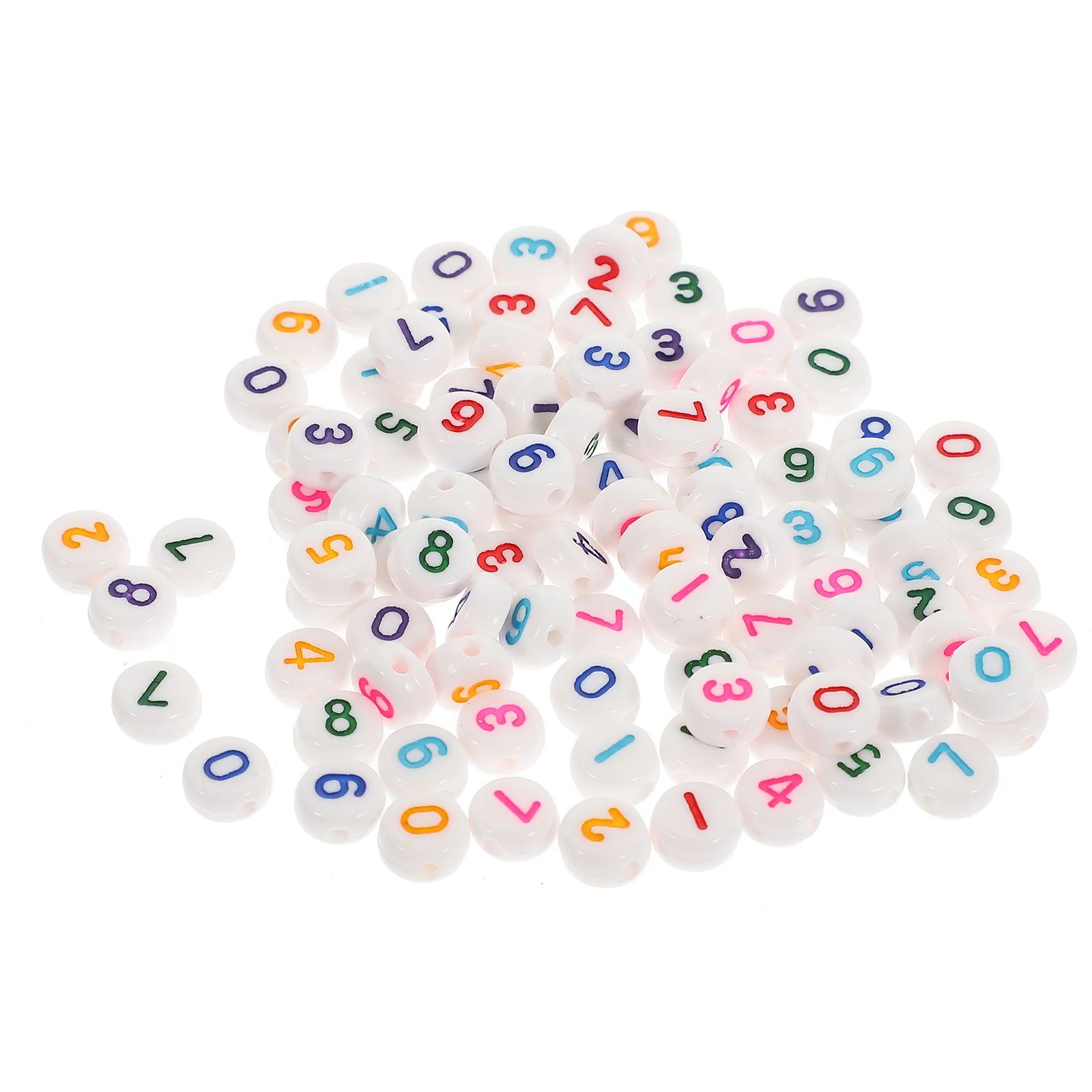 

100 Pcs Keychain DIY Acrylic Spacer Beads Loose Scattered Jewelry Making Bracelet Hair Accessory Accessories Number