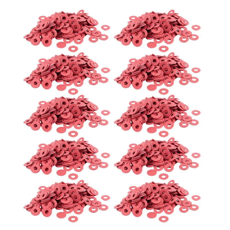 

2000 Pcs 3X8X0.7Mm Insulated Fiber Insulating Washers Spacers Red