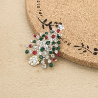 new christmas tree brooches for women rhinestone inlay fashion jewelry festival brooch pins good gift winter coat cap brooch