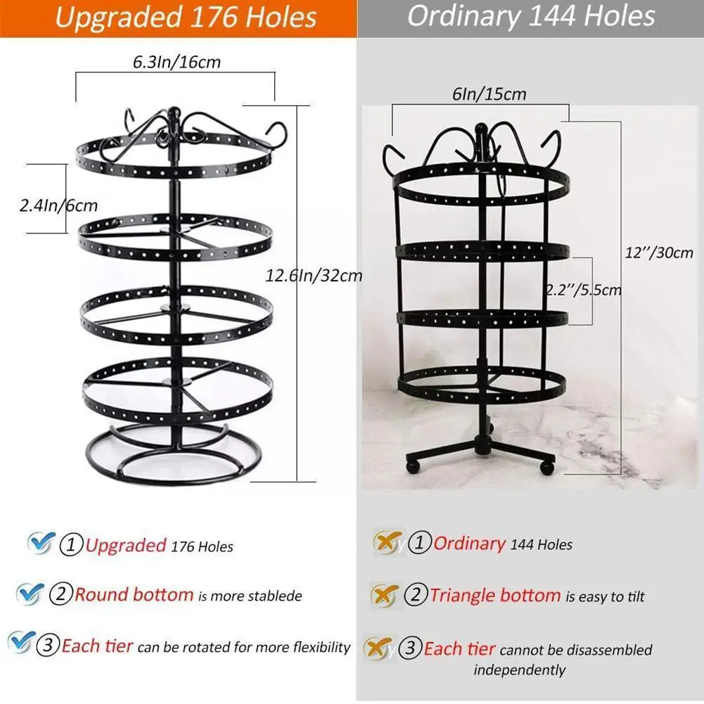 

1pcs Four Layers Rotation Stand For Earrings Pendants Bracelets Jewelry Display Stud Earrings Holder Jewellery Rack Wholesa B8z7