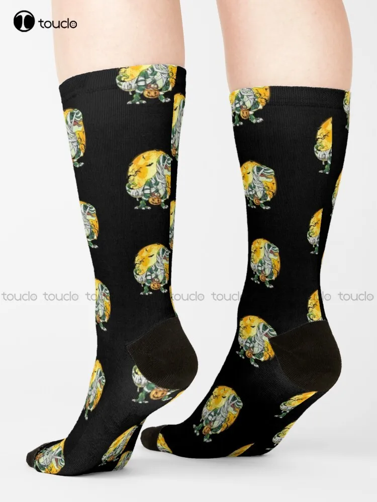 

Halloween Dinosaur T Rex Mummy Pumpkin Socks Yellow Socks High Quality Cute Elegant Lovely Kawaii Cartoon Sweet Harajuku Cotton