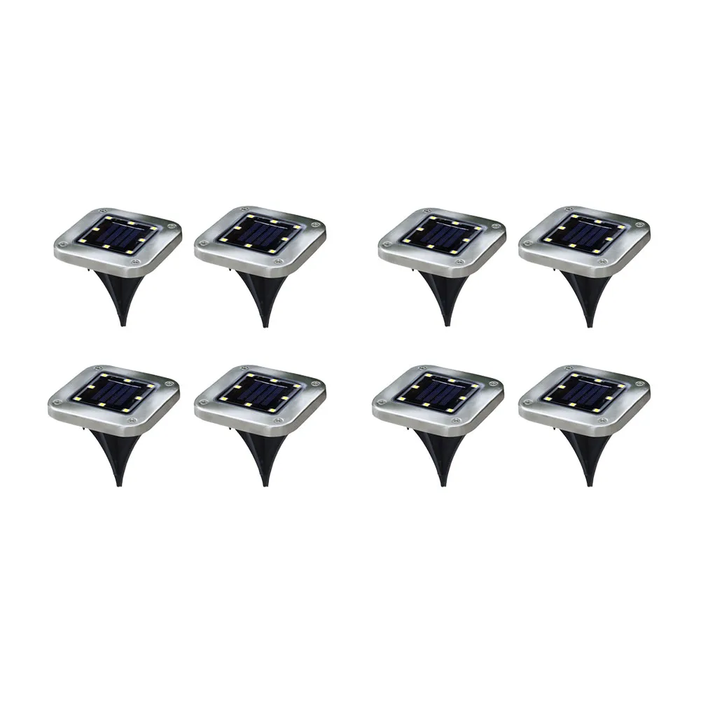 

4pcs 8LED Solar Underground Light Stable Operation Reliable Delicate Design Outdoor Waterproof Garden Path Buried Lamp