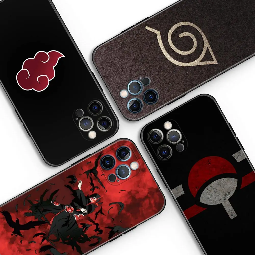Чехол для телефона с аниме Наруто Акацуки Итачи Учиха iPhone 11 12 13 Pro Max 7 8 SE XR XS 5 5s 6 6s