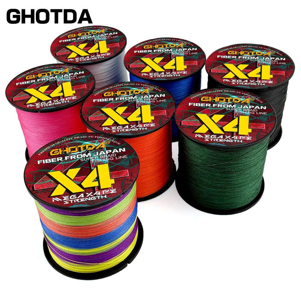 

Леска для подледной рыбалки GHOTDA, 100/300/500 м, мультифиламент из полиэтилена, Тонкая леска диаметром, леска для зимней рыбалки, 4 плетеных лески