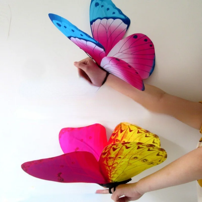 

10pcs Colorful Beautiful Toy Butterfly Finger Wrist Ring Gift Wedding Party Dance Gymnastics Props Birthday Carnival