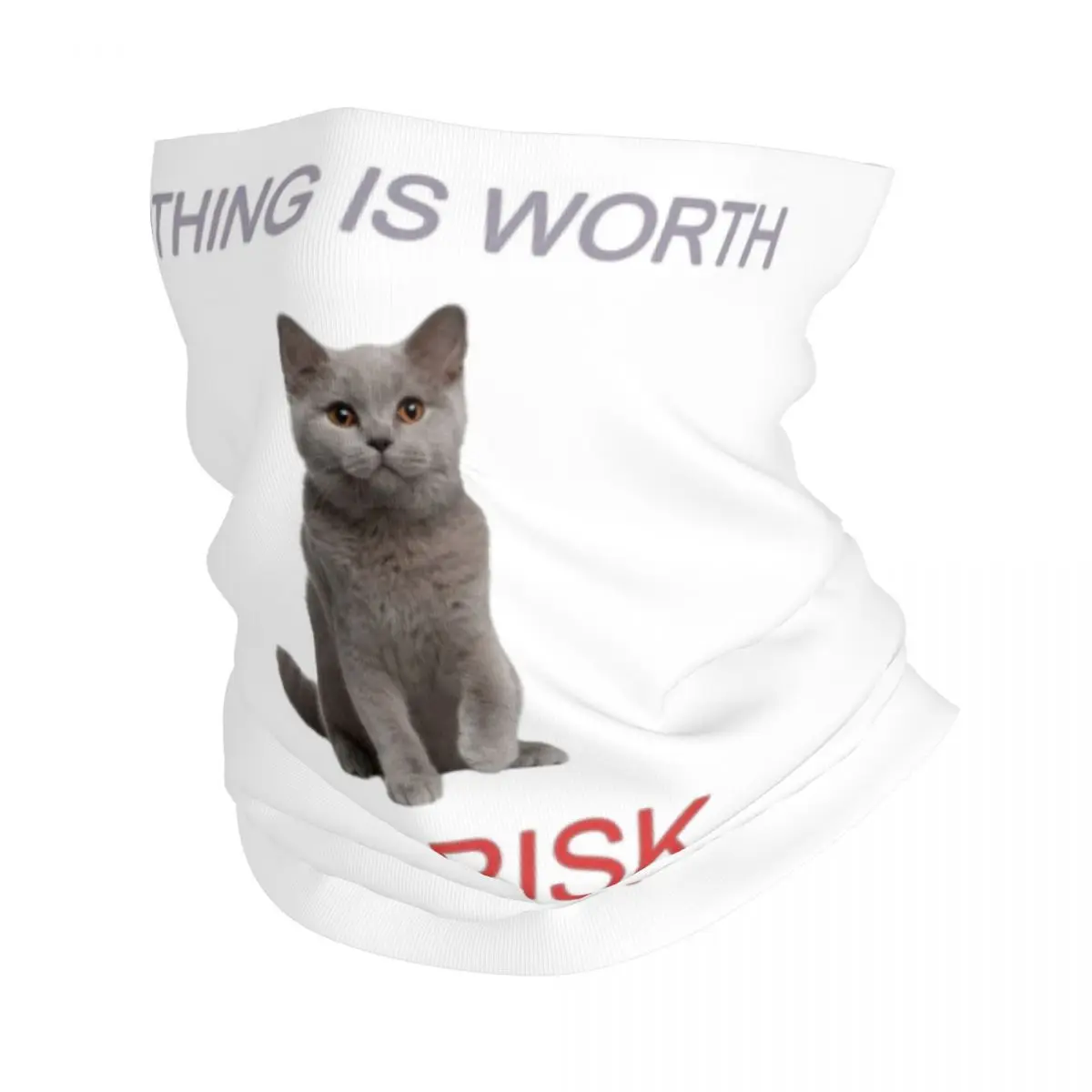 Мужская и женская бандана зимний шарф-труба с принтом в виде кошки