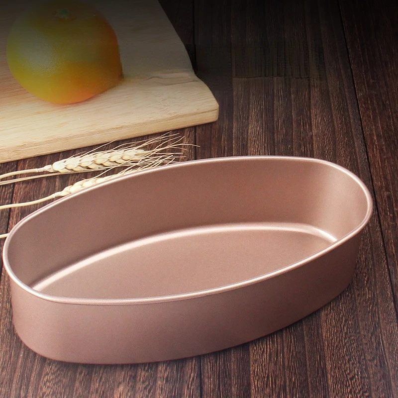 

22CM Oval Nonstick Pans Carbon Steel Cake Mold Cheesecake Bread Loaf Pan Baking Mould Pie Tin Tray Bakeware Tool Accessories