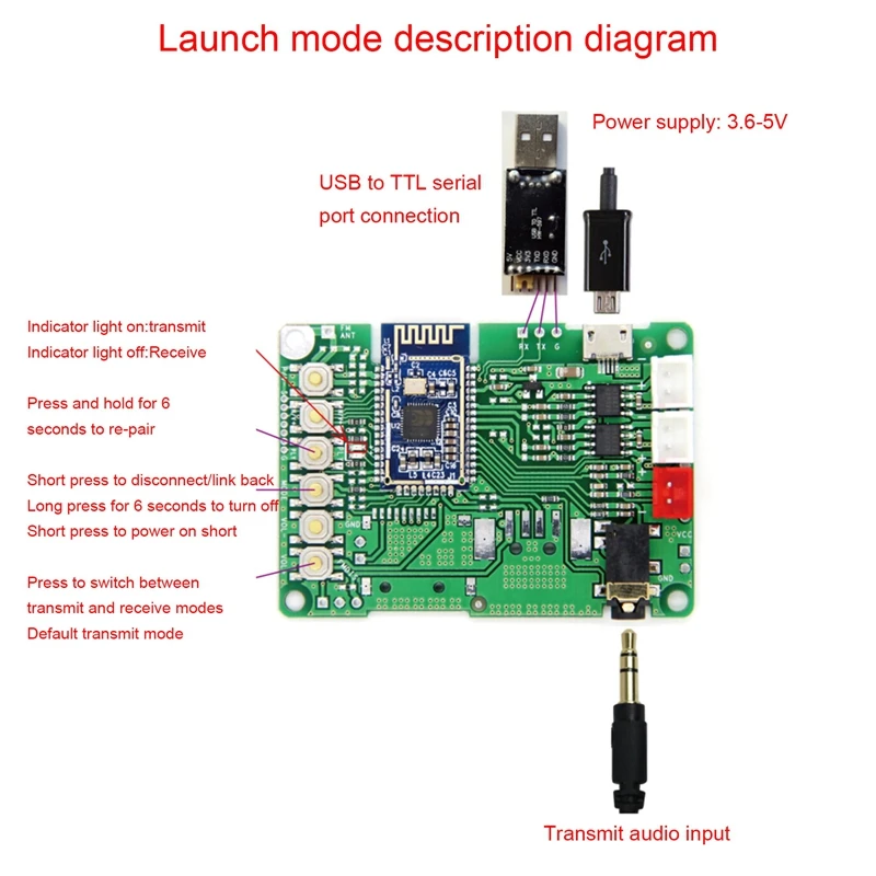 Плата усилителя Bluetooth V5.0