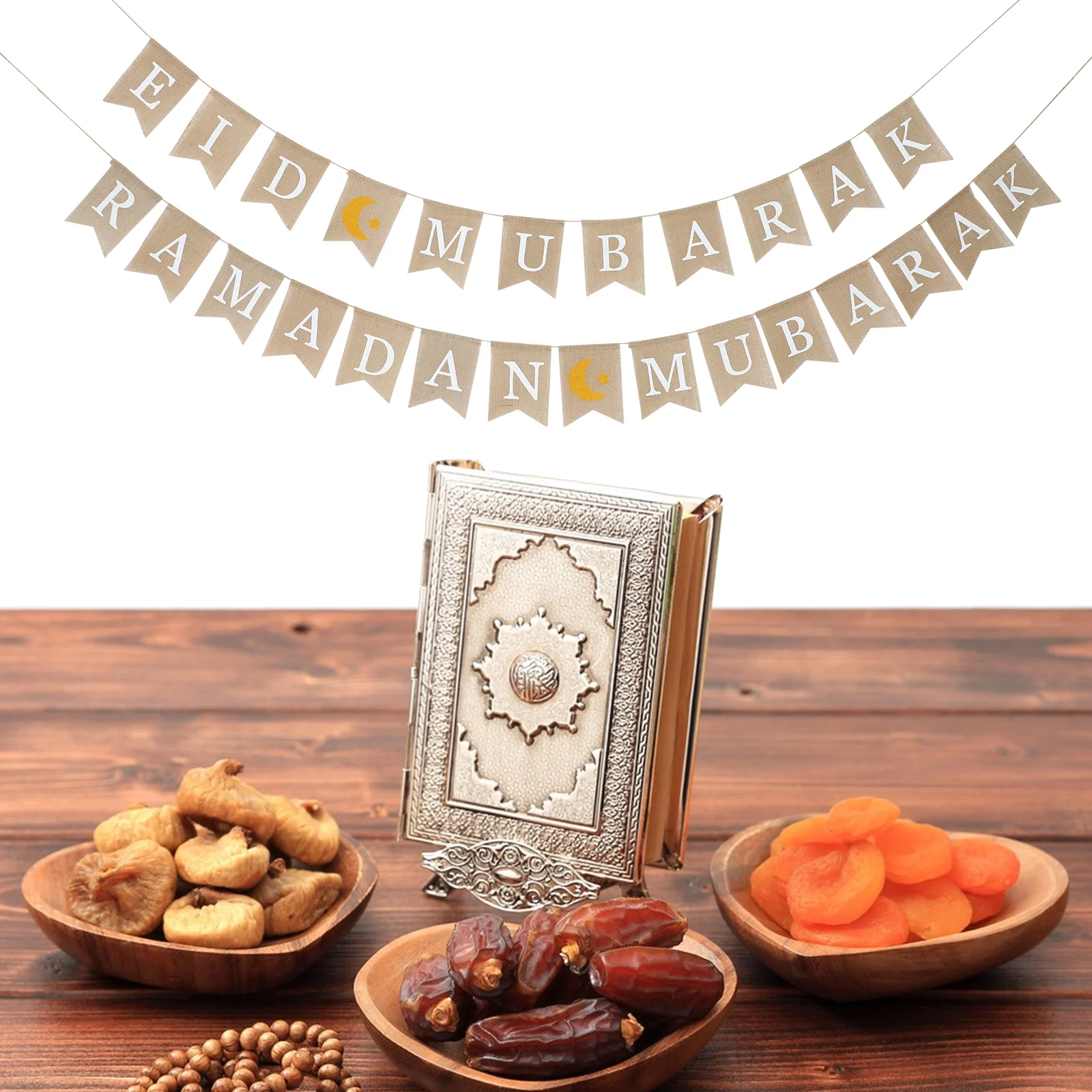 

Mubarak Flag Eid Ramadan Burlap Banner Party Decoration Supplies Muslim Bunting