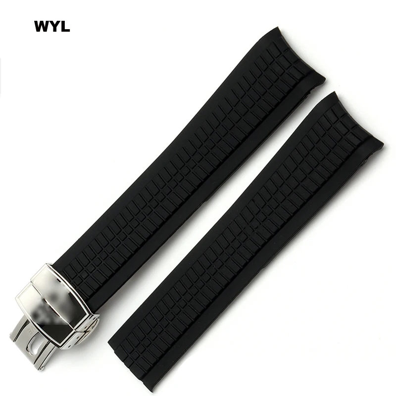 

Premium-Grade Soft Rubber Watch Strap Aquanaut Fits For Patek Philippe Silicone 5164A 5167A 5168A 21mm Folding clasp Watchbands
