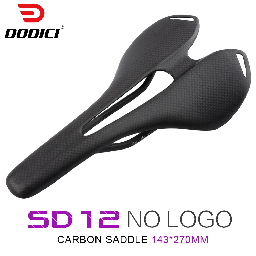 

DODICI Full Carbon Fiber Saddle No Logo 3K/UD Matte/Glossy Road Bike Saddle Men Women MTB Seat Cycling Ultralight about 110g