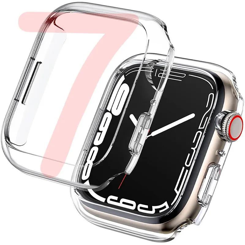 

Чехол для защиты экрана для Apple Watch 41 мм 45 мм 44/40 мм Iwatch 7 6 Se 5 4 3 TPU HD, прозрачный Ультратонкий чехол для Apple Watch 42 мм 38 мм