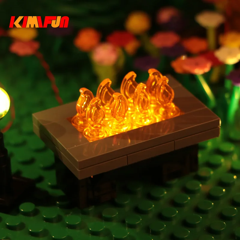 

USB LED Light Barbecue Rack Picnic Outdoor Activities Fireplace Indoor Ornaments DIY Compatible Building Block Toy