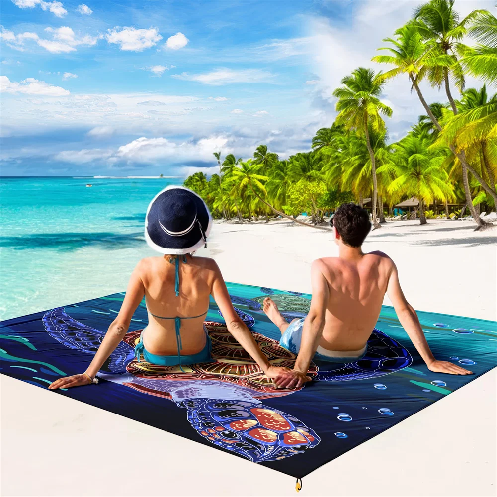 1 шт. водонепроницаемое пляжное одеяло с рисунком черепахи