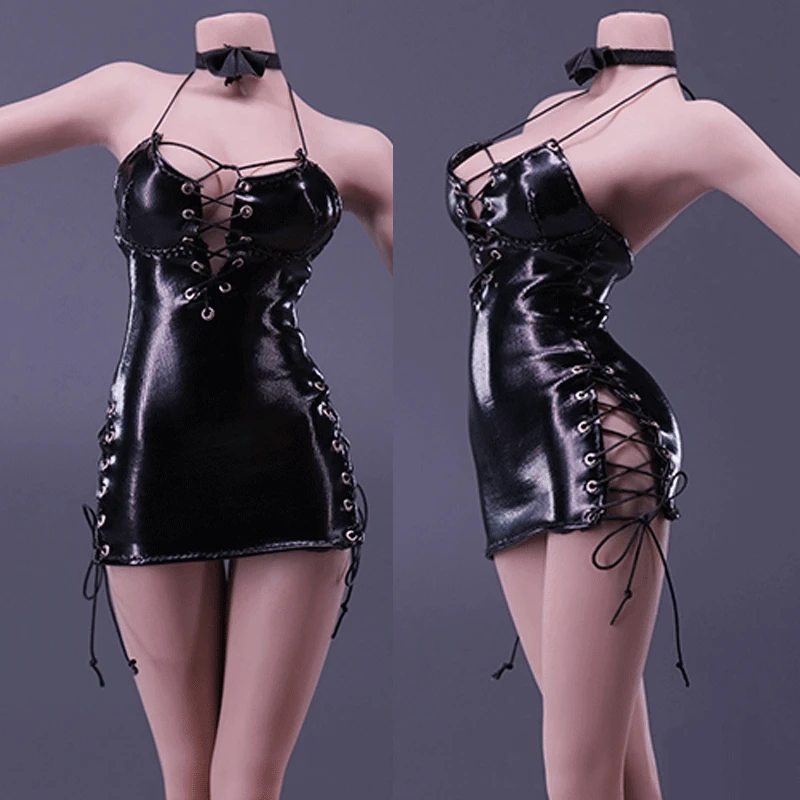 

1/6th Female Sodier Clothes Black Sexy Dress Slip Skirt for 12"PH TBL Figure