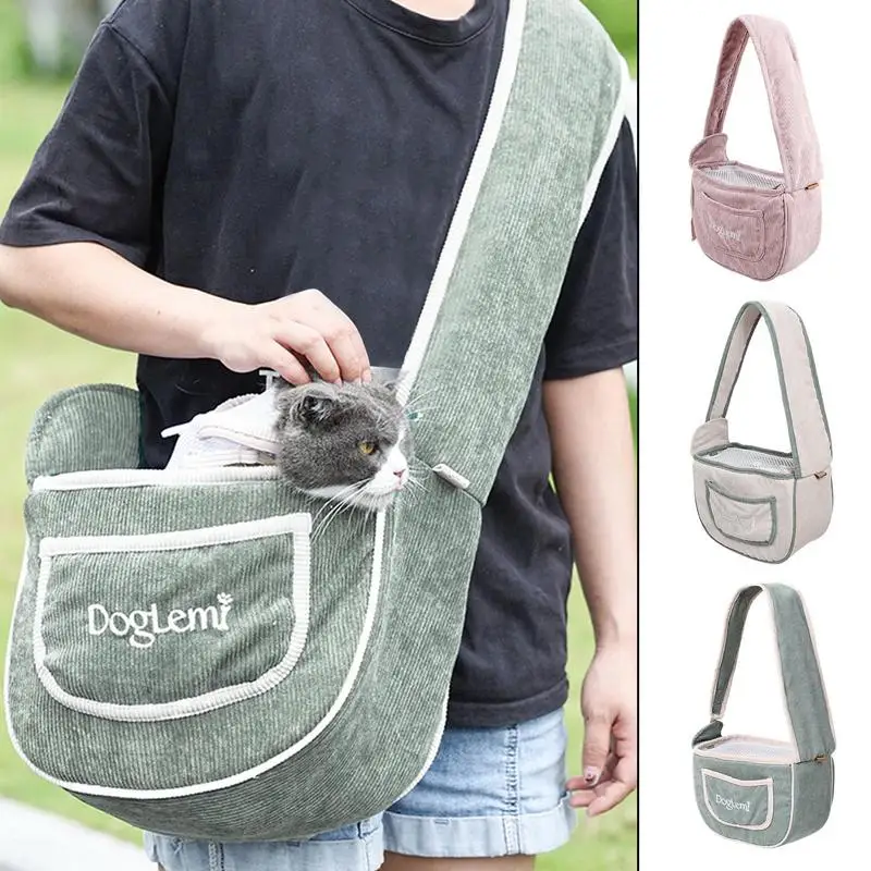 

Puppy Sling Dog Bag Pet Out Crossbody Shoulder Bag Outdoor Travel Portable Cat Puppy Sling Bag Cotton Comfortable Tote Pet Carry