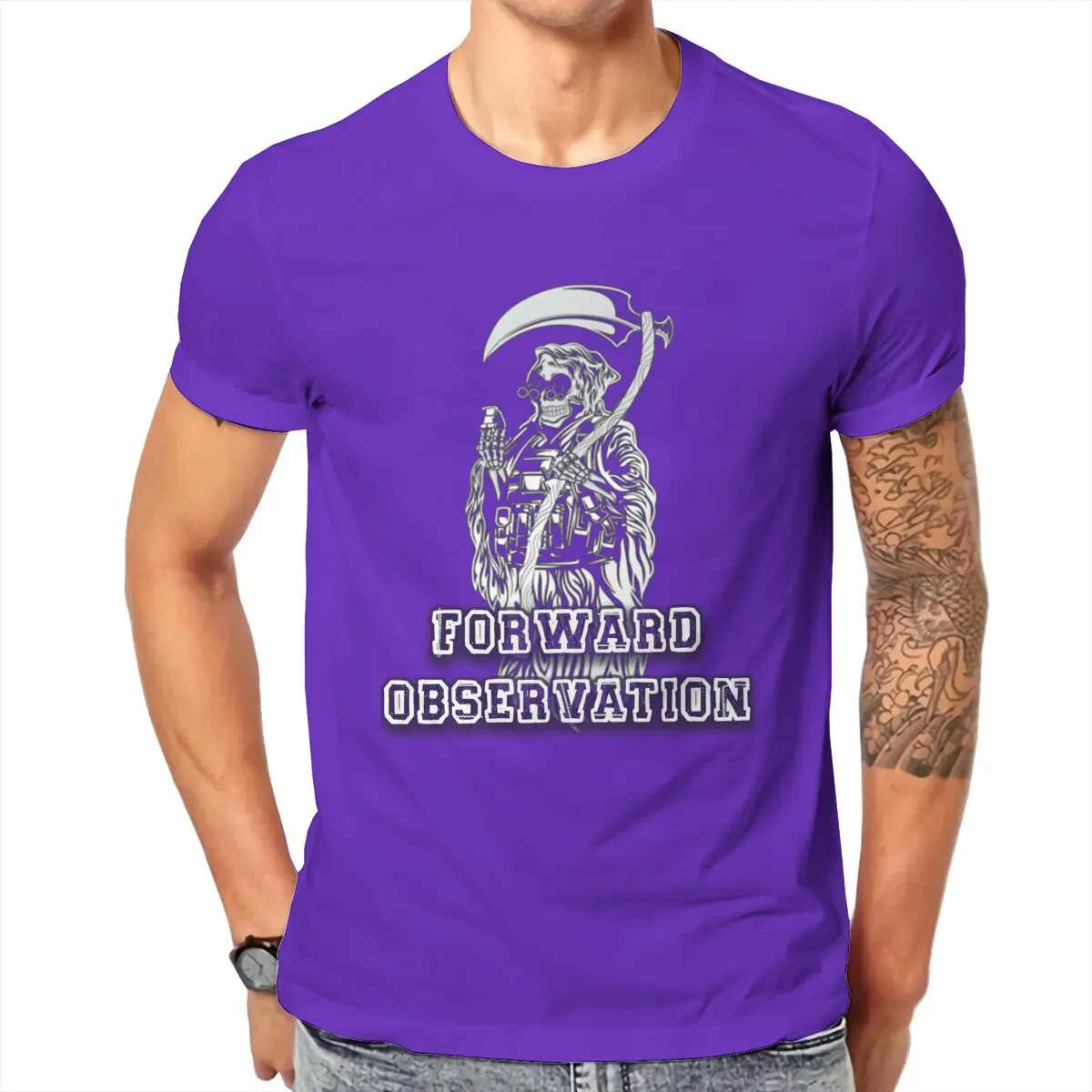 

Forward Observation Group T-Shirt Men Novelty Pure Cotton Tee Shirt Round Neck Short Sleeve T Shirt Unique Clothing