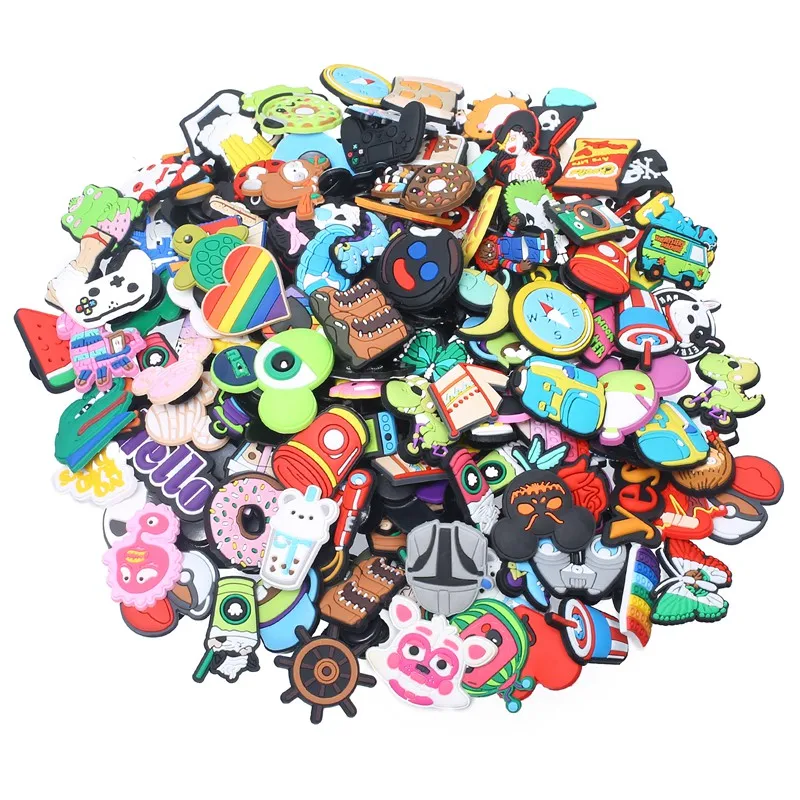 Big Sale Random Sandals Charms Buckle Clog Shoe Decorations Boys Girls Garden Shoes Accessories Fit Wristbands Croc Jibz