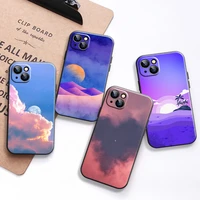 beautiful gradient starry sky phone case for iphone 13 11 pro 12 mini max x xr xs 8 7 plus 6 6s se 2020 silicone cover back