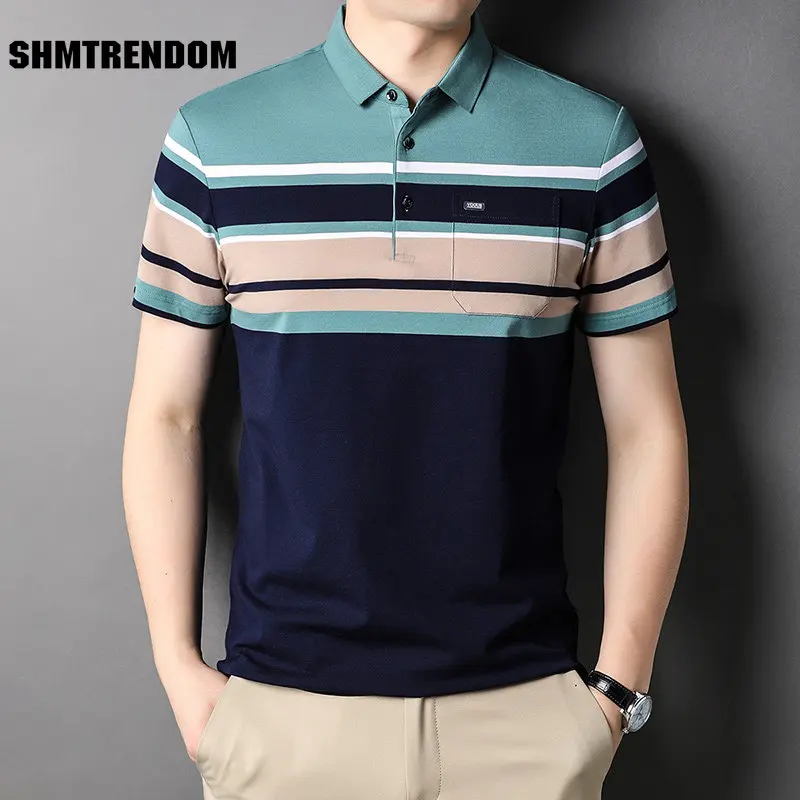 

Top Grade 95% Cotton New Summer Brand Designer Polo Shirt Men Regular Design Stripped Short Sleeve Casual Fashions Men Clothes