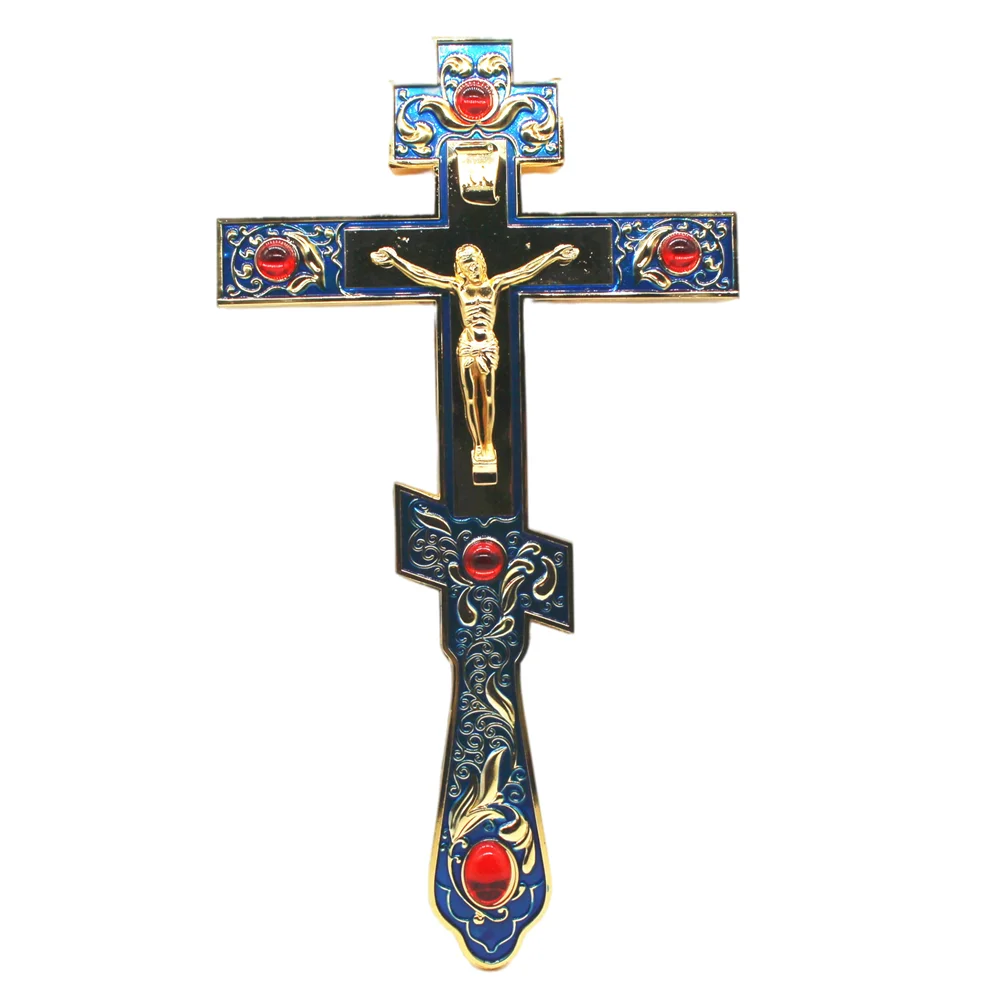 

Orthodox Cross Jesus Hand Church Utensils Catholic Christ Alloy Christmas Gift Crucifixo Wall Cross Prayer Decor