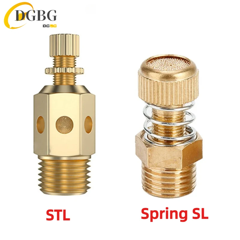 Латунный глушитель быстрый выхлоп пневматический воздушный с регулятором