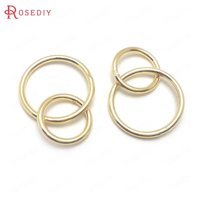 

10PCS 14K Gold Color Brass Double Connected Circel Charms Pendants Jewelry Earrings Making Supplies Diy Findings Accessories