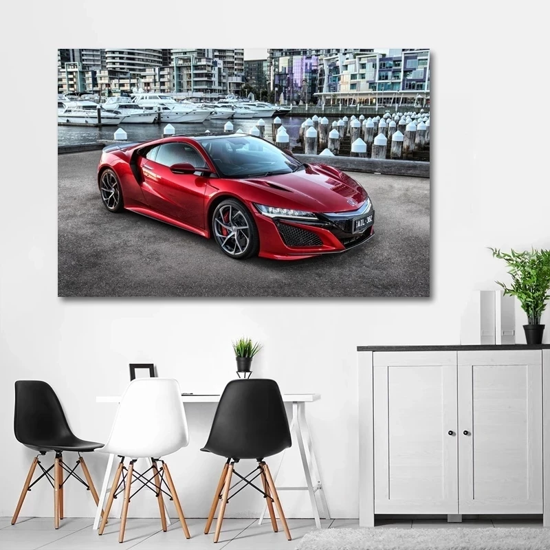

Home SportsCar Honda NSX Red Metallic Decor Canvas Painting Pictures Wall Art HD Prints Modular Poster No Frame For Living Room