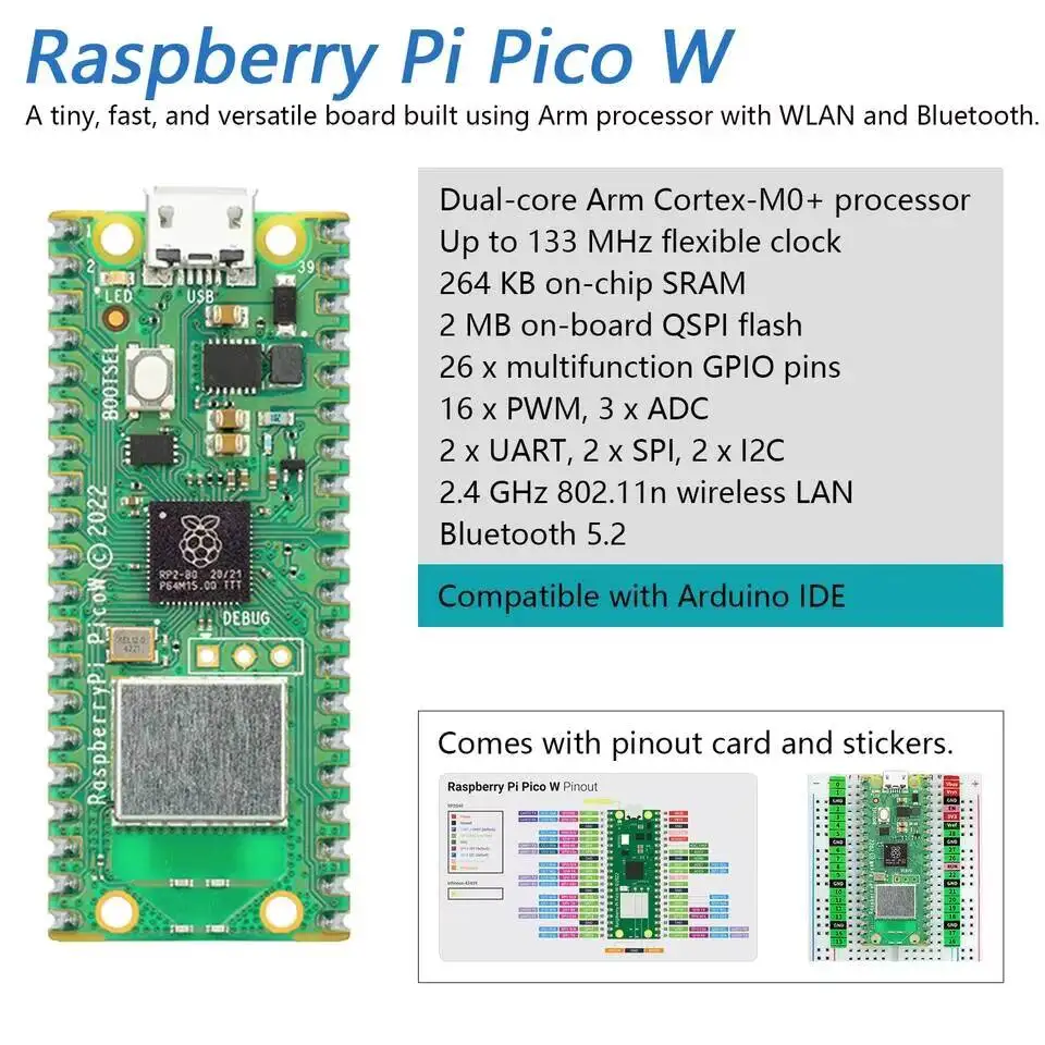 Фото Стартовый набор ADEA Freenove Ultimate для Raspberry Pi Pico 1 2 W, 767-страничное руководство, 220 предметов, 119 проектов, код на Python, C, Java №3