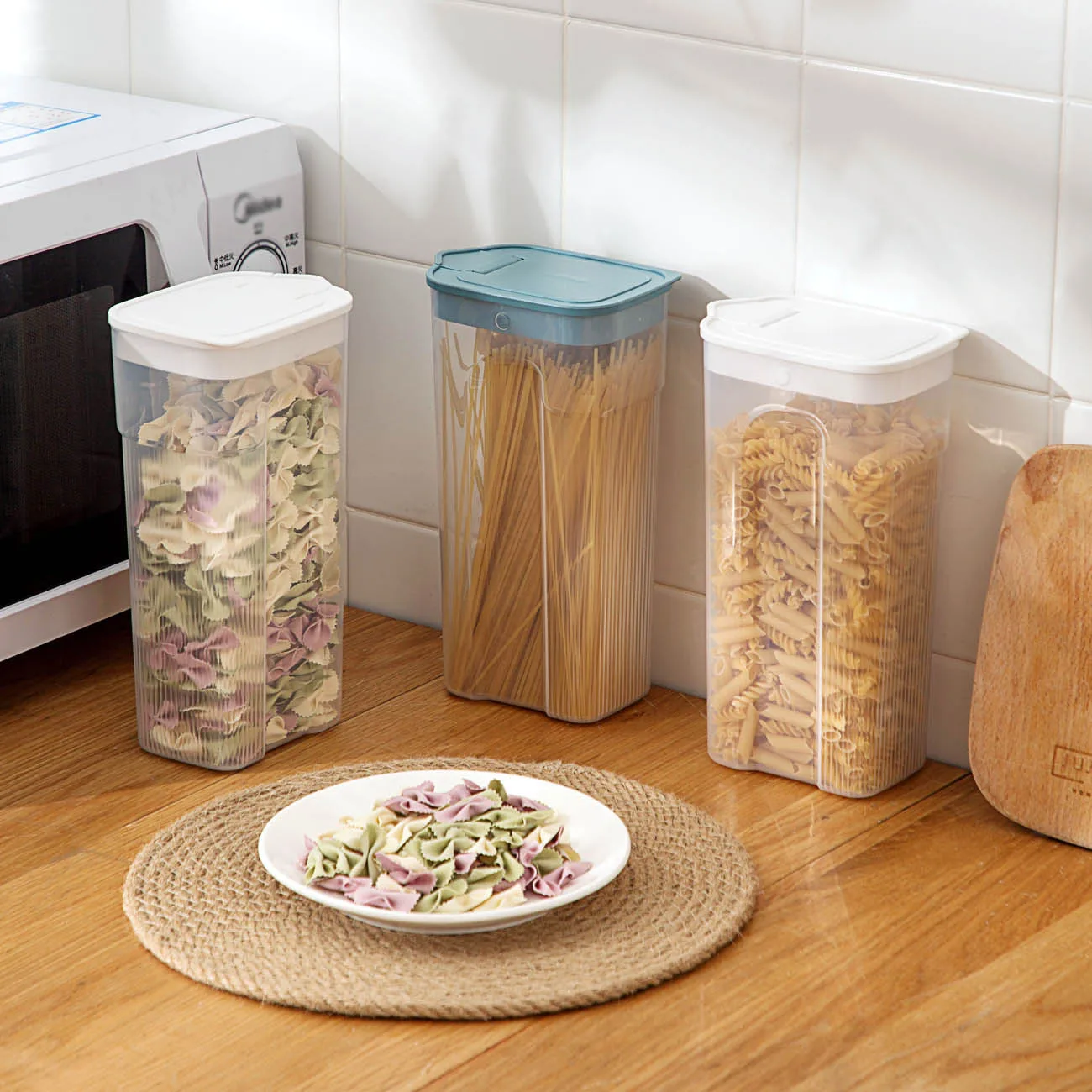 

Коробка для лапши, кухонный пластиковый контейнер для хранения бутылок, прозрачная зернистая коробка для хранения, контейнер-Органайзер