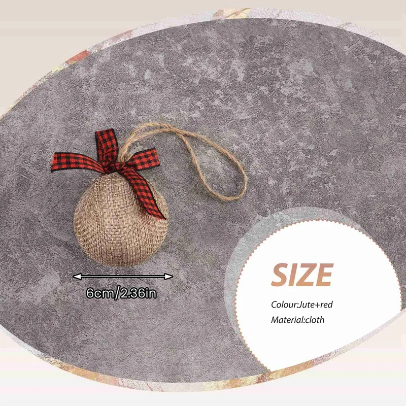 Украшения для рождественской елки 12 шт. 2-1/2 дюйма клетчатая строчка из мешковины