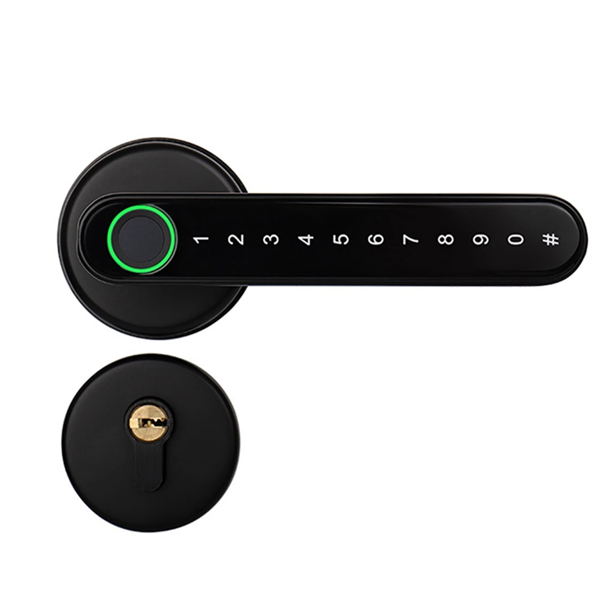 

Tuya APP Bluetooth WiFi Smart Door Lock Biometric Fingerprint Lock Password Key Unlock Electronic Digital Lock (C)