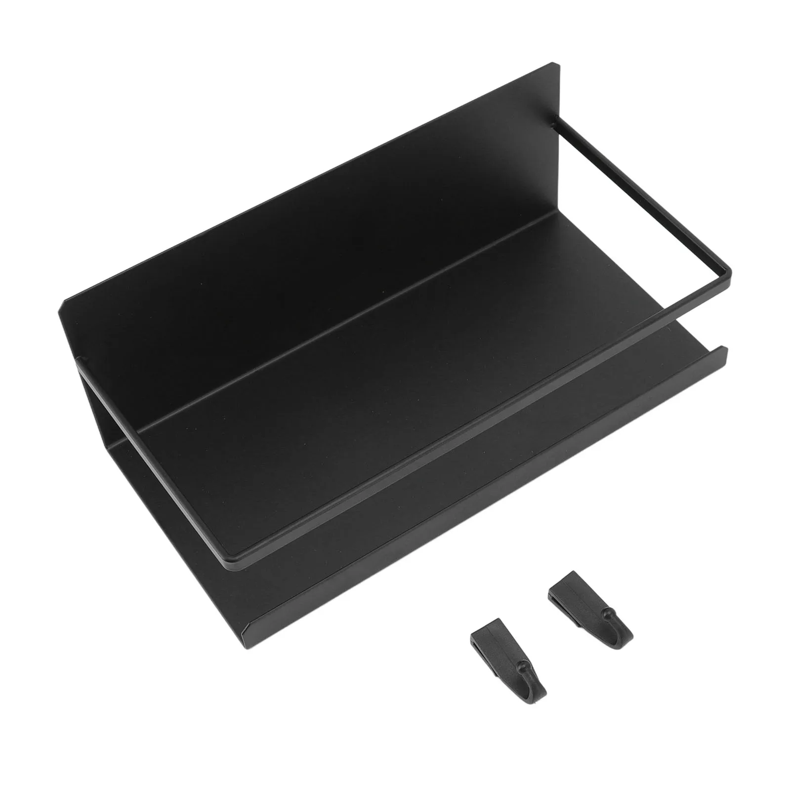 

Refrigerator Shelf Single Layer Black Matte Finish Stylish Simple Space Saving Magnetic Spice Rack Kitchen Shelf