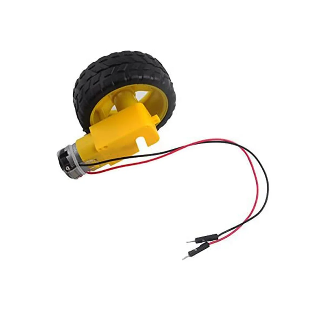 

Stemedu DC Geared Gearbox Dual Shaft TT Motor Plastic Tire Tyres Chassis DC 3-6V (4 Sets)