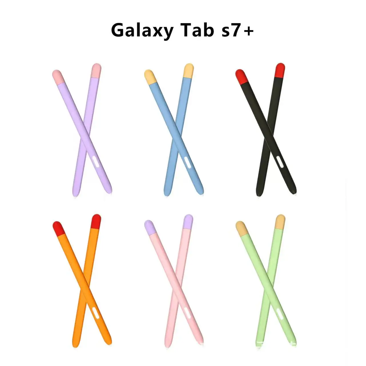 

Two Color Design Silicone Case for Samsung Galaxy Tab S7 PLUS Pen Pencil Protective Sleeve Stylus Touch Pen Cover