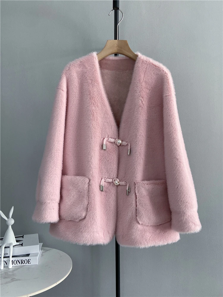 Fashion 2022 New Winter Jackets Women Warm Mink Fur Coats Women Coats Natural Fur Coat Jackets Fur Coat Thick Jackets D62