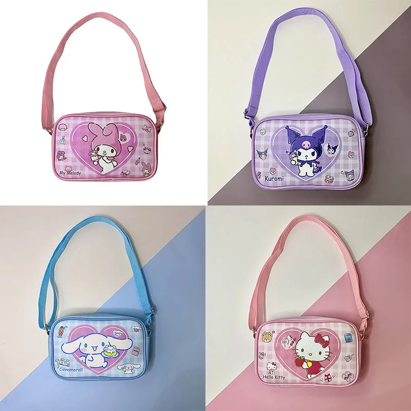

Kawaii Sanrio Hellokitty Mymelody Kuromi Cinnamoroll LittleTwinStars Pachacco модная Универсальная женская сумка-мессенджер для покупок